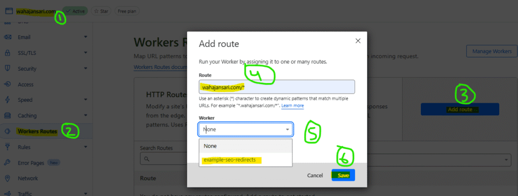 Adding Route for Cloudflare Workers Script