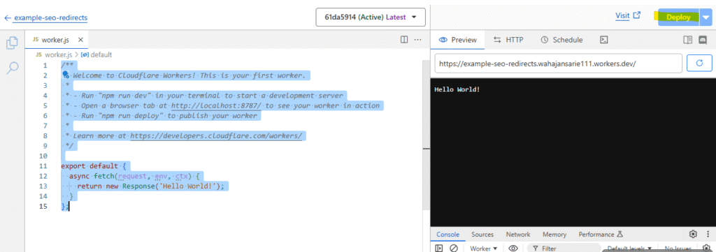 Bulk Url redirection Workers Script Deploying