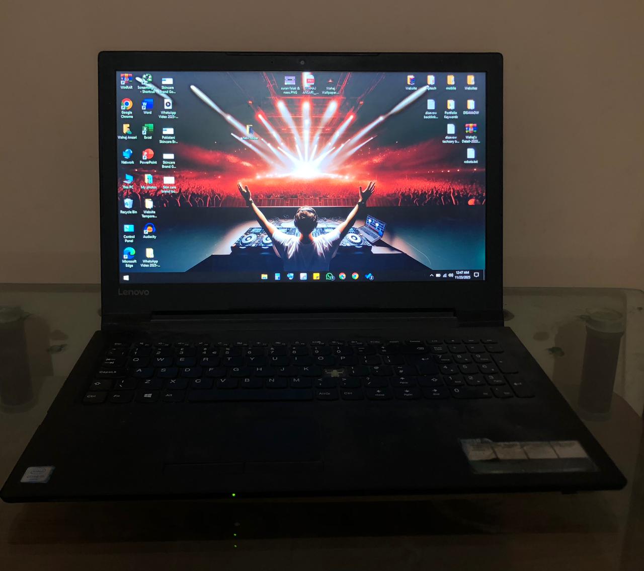 lenovo v110 15isk front-view with home screen