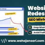 Website redesign SEO mistakes causing an organic traffic drop after a new design goes live