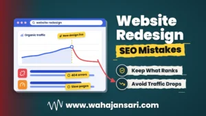 Website redesign SEO mistakes causing an organic traffic drop after a new design goes live